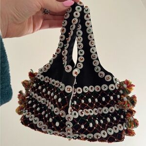 Ely Black Beaded Women's Mini Bag